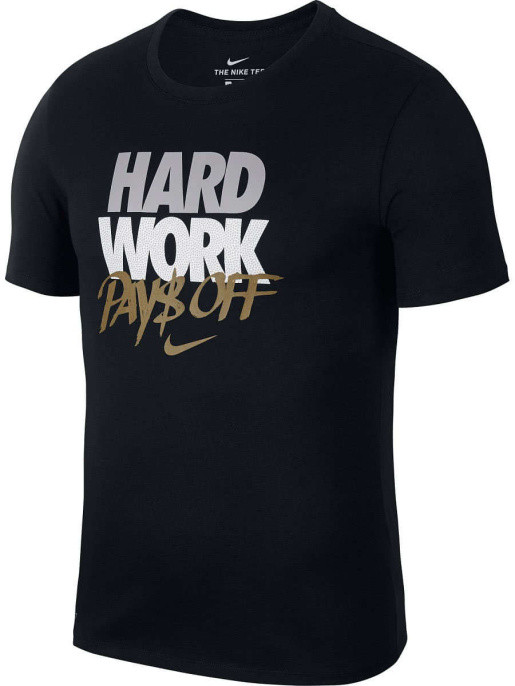 Футболка M NK DRY TEE HARD WORK, Nike (Футболка M NK DRY TEE HARD WORK, Nike, черный, XXS)